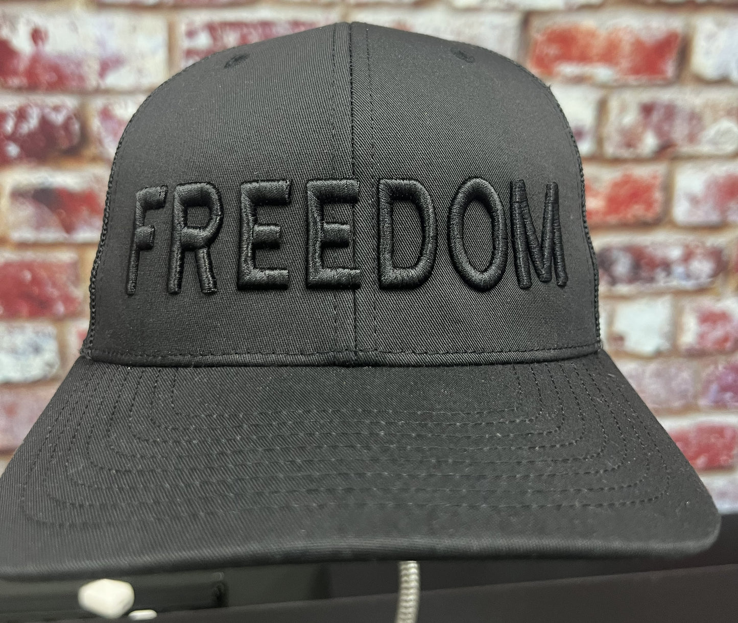 Richardson 112 Black on Black FREEDOM 3D Puff Hat
