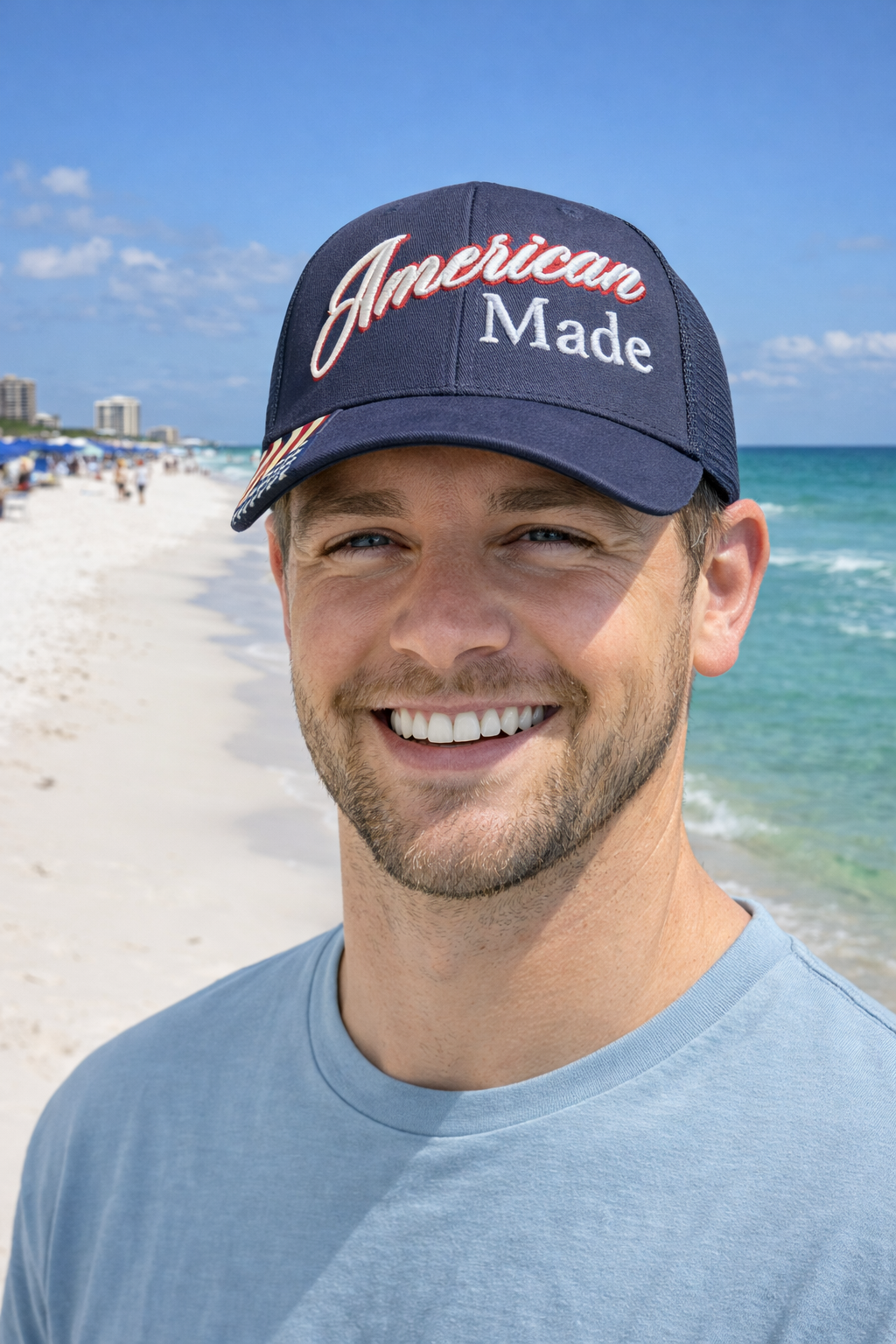 OC300M American Made 3D puff Flag on Bill Hat