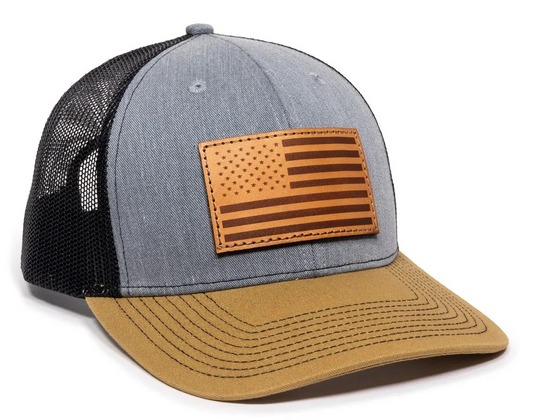 USA-771 Leather Flag Hat